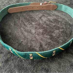 POLO RALPH LAUREN Men’s GREEN “POLO BEAR” Needlepoint Belt.